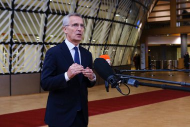 NATO Genel Sekreteri Jens Stoltenberg, 15 Kasım 2022 'de Belçika' nın Brüksel kentindeki AB genel merkezinde Dışişleri Konseyi 'ne (Savunma Konseyi) yaptığı konuşmada bir konuşma yaptı..
