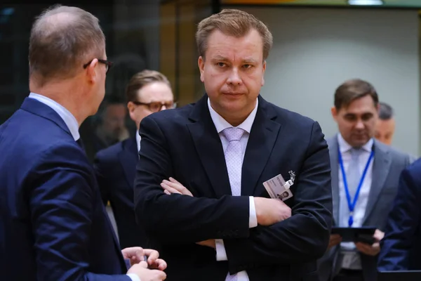 Antti Kaikkonen Ministro Defensa Durante Una Reunión Ministros Defensa Sede — Foto de Stock