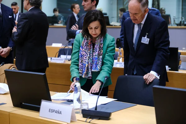 Stock image Margarita Robles  ,Minister of Defence during a meeting of EU defense ministers at the EU Council building in Brussels, Belgium on Nov. 15, 2022.