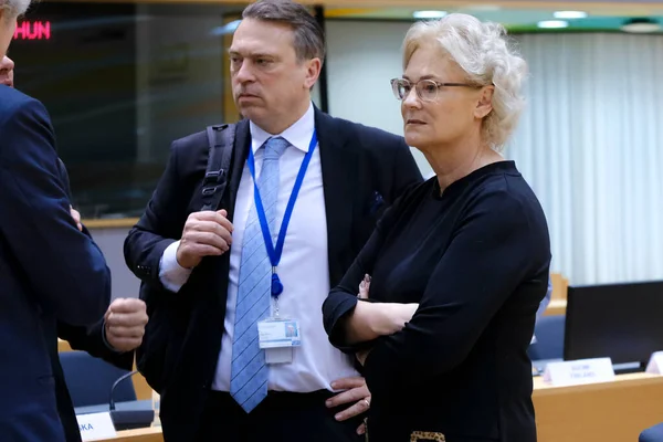 Christine Lambrecht Minister Defence Meeting Defense Ministers Council Building Brussels — Stock Photo, Image