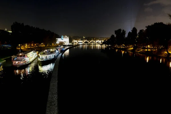 Ein Flussschiff Der Moldau Prag Tschechien Oktober 2022 — Stockfoto