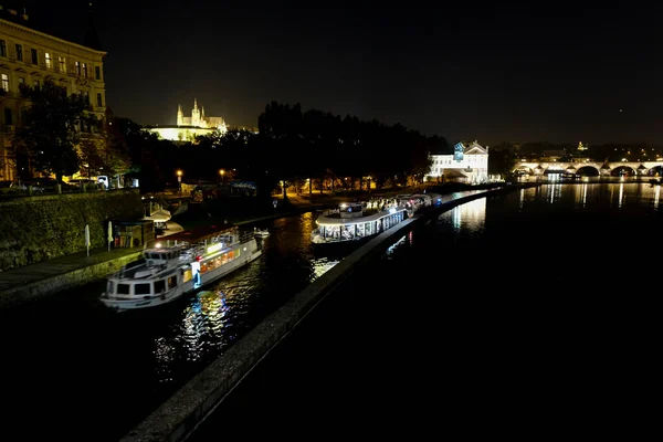 Ein Flussschiff Der Moldau Prag Tschechien Oktober 2022 — Stockfoto
