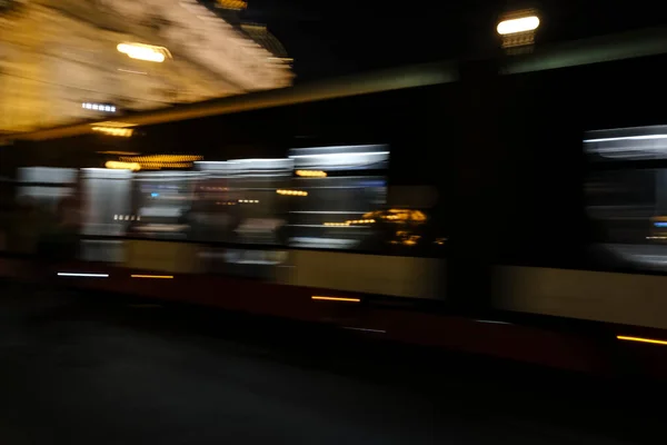 Типовий Дренажний Трамвай Ретро Коліях Центрі Праги Чехія Жовтня 2022 — стокове фото