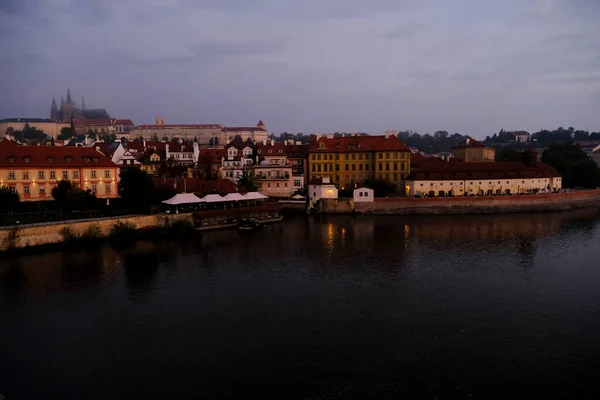 View Vltava River Which Longest River Czech Republic Prague October — стоковое фото