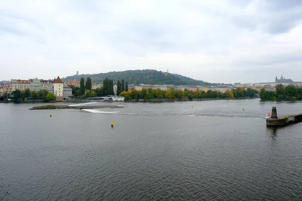 Vista Rio Vltava Que Rio Mais Longo República Checa Praga — Fotografia de Stock