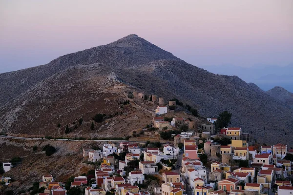Панорамный Вид Гавань Сими Греция Августа 2022 Года — стоковое фото