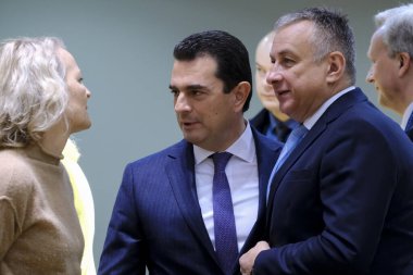 Enerji Bakanı Konstantinos SKREKAS, 24 Kasım 2022 'de Belçika' nın Brüksel kentindeki AB genel merkezinde düzenlenen olağandışı bir Avrupa Birliği enerji bakanları toplantısına katılmak üzere geldi..