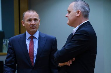Enerji Bakanı Rossen Hristov, 24 Kasım 2022 'de Belçika' nın Brüksel kentindeki AB genel merkezinde düzenlenen olağandışı bir Avrupa Birliği enerji bakanları toplantısına katılmak üzere geldi..