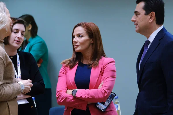 Miriam Dalli Ministra Energía Llega Para Asistir Una Reunión Extraordinaria —  Fotos de Stock