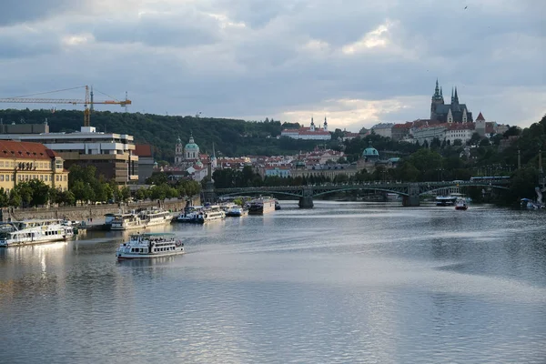 Uitzicht Rivier Vltava Langste Rivier Van Tsjechië Praag Juli 2022 — Stockfoto