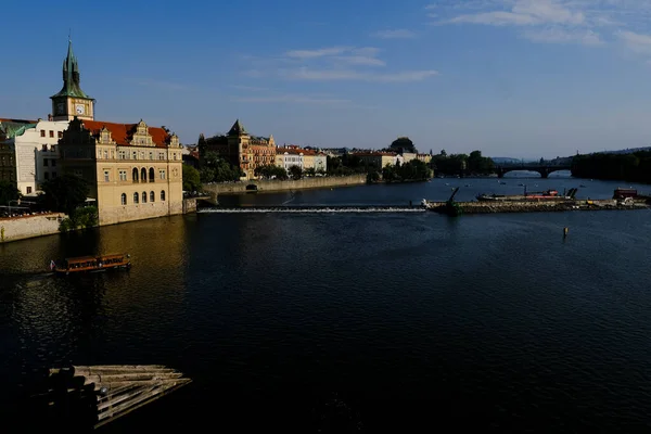 Utsikt Över Floden Vltava Som Den Längsta Floden Tjeckien Prag — Stockfoto