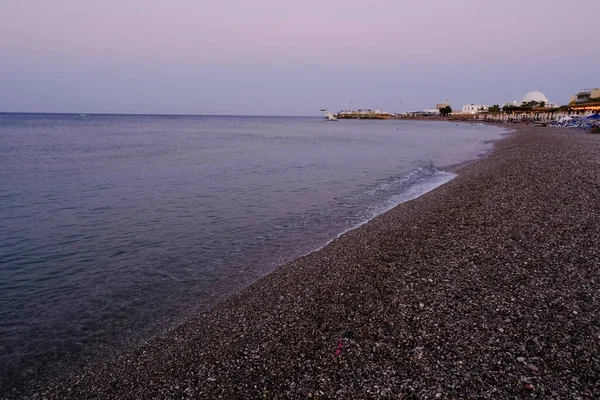Utsikt Över Öde Strand Rhodos Grekland Den Juli 2022 — Stockfoto