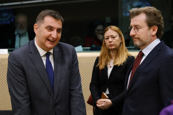 Ivica Susak Minister Arrives Take Part European Ministers Council Brussels — Stock Photo, Image