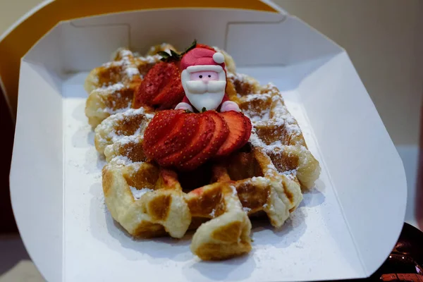 Waffle Gaufre Christmas Market Brussels Belgium November 2022 — Stock Photo, Image
