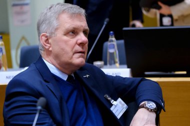 Jon Gunnarsson, Bakan 8 Aralık 2022 'de Brüksel, Belçika' daki Avrupa İçişleri Konseyi 'ne katılmak üzere geliyor.. 