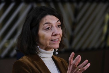 Laurence BOONE, 8 Aralık 2022 'de Brüksel, Belçika' daki Avrupa İş ve Sosyal Politika Konseyi 'ne katılmak üzere geliyor..