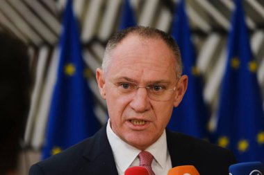 Bakan Gerhard KARNER, 8 Aralık 2022 'de Brüksel, Belçika' daki Avrupa İçişleri Konseyi 'ne katılmak üzere geliyor.. 