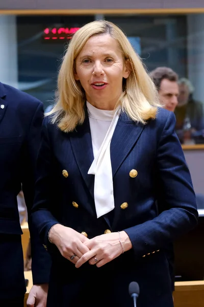 Tatjana Bobnar Ministra Llega Para Asistir Consejo Europeo Asuntos Interior —  Fotos de Stock