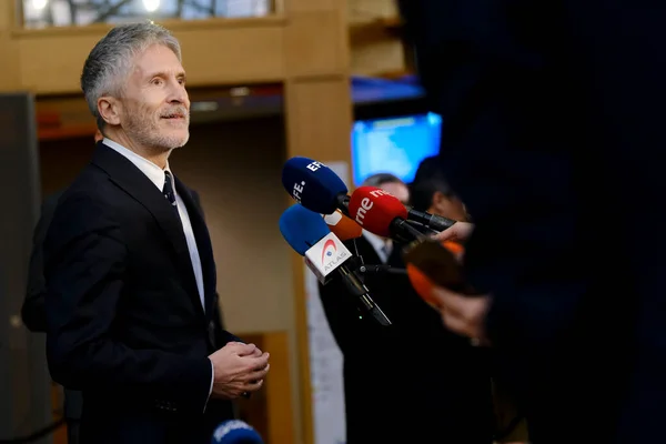 stock image Fernando GRANDE MARLASKA GOMEZ, Minister arrives to attend in an European Home Affairs Council in Brussels, Belgium on December 8, 2022. 