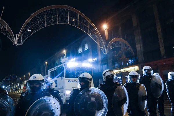 Manifestantes Entraram Confronto Com Polícia Choque Após Jogo Futebol Copa — Fotografia de Stock