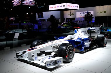 Formula one car on display during the opening of the Brussels Motor Show at the Expo in Brussels, Belgium on Jan. 13, 2023.