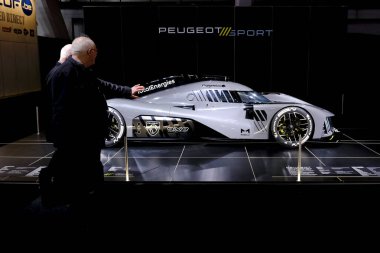 Peugeot car on display during the opening of the Brussels Motor Show at the Expo in Brussels, Belgium on Jan. 13, 2023.