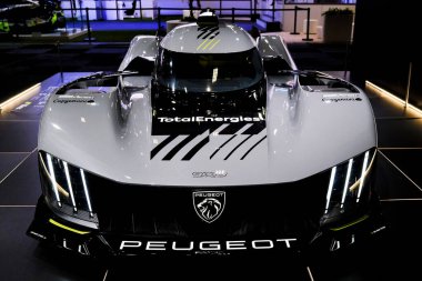Peugeot car on display during the opening of the Brussels Motor Show at the Expo in Brussels, Belgium on Jan. 13, 2023.