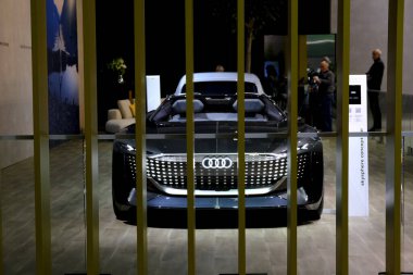Audi car on display during the opening of the Brussels Motor Show at the Expo in Brussels, Belgium on Jan. 13, 2023.