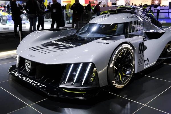Peugeot car on display during the opening of the Brussels Motor Show at the Expo in Brussels, Belgium on Jan. 13, 2023.