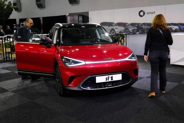 Smart car on display during the opening of the Brussels Motor Show at the Expo in Brussels, Belgium on Jan. 13, 2023.
