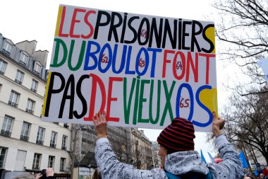 Protesters take part in a demonstration against the pension overhauls in Paris, France on January 19, 2023. 