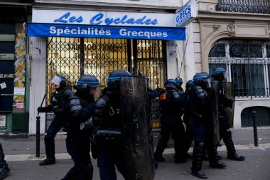 Protesters take part in a demonstration against the pension overhauls in Paris, France on January 19, 2023. 