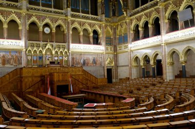 Interior view of the Hungarian Parliament Building in Budapest, Hungary on December 22, 2022.