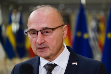 Gordan GRLIC RADMAN, Foreign Affairs Minister arrives for an EU foreign ministers meeting in Brussels, Belgium on January 23, 2023.