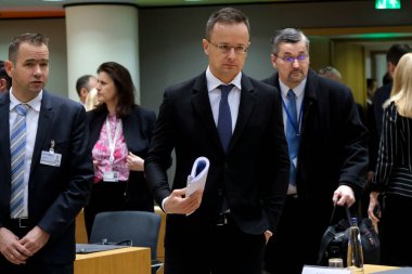 Peter SZIJJARTO, Foreign Affairs Minister arrives for an EU foreign ministers meeting in Brussels, Belgium on January 23, 2023.