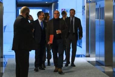 Italian MEP Andrea Cozzolino arrives at The Committee on legal Affairs before a hearing on Qatargate at the EU Parliament in Brussels, Belgium on January 24, 2023.