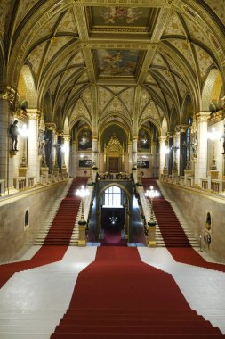 Interior view of Hungarian Parliament in Budapest, Hungary on Dec. 22, 2022.
