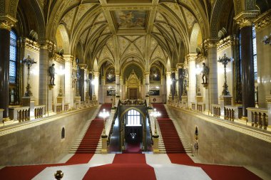 Interior view of Hungarian Parliament in Budapest, Hungary on Dec. 22, 2022.