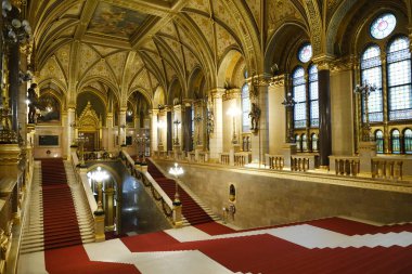 Interior view of Hungarian Parliament in Budapest, Hungary on Dec. 22, 2022.