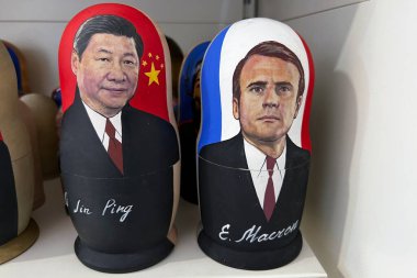 Matryoshka dolls for sale in souvenir shop  in Budapest, Hungary on December 21, 2022