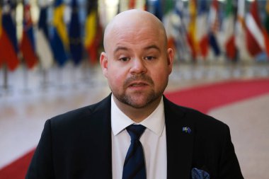 Peter KULLGREN, minister arrives to attend in an European Council of Agriculture and Fisheries Council in Brussels, Belgium on Jan. 30, 2023.