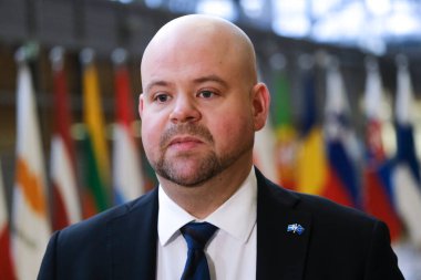 Peter KULLGREN, minister arrives to attend in an European Council of Agriculture and Fisheries Council in Brussels, Belgium on Jan. 30, 2023.