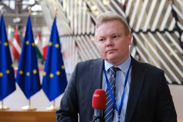 Antti KURVINEN, minister arrives to attend in an European Council of Agriculture and Fisheries Council in Brussels, Belgium on Jan. 30, 2023.
