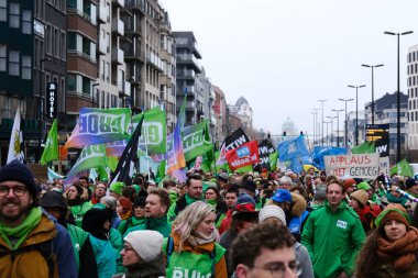 Workers take part in a protest action of the trade unions of the non-profit sector as they demand the government invest more in their sector,in Brussels, Belgium in January 31, 2023. 