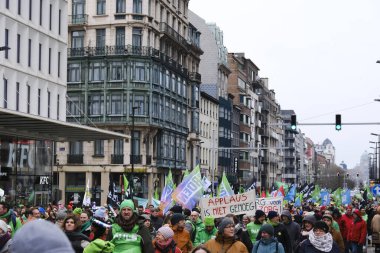 Workers take part in a protest action of the trade unions of the non-profit sector as they demand the government invest more in their sector,in Brussels, Belgium in January 31, 2023. 