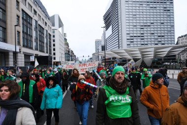 Workers take part in a protest action of the trade unions of the non-profit sector as they demand the government invest more in their sector,in Brussels, Belgium in January 31, 2023. 