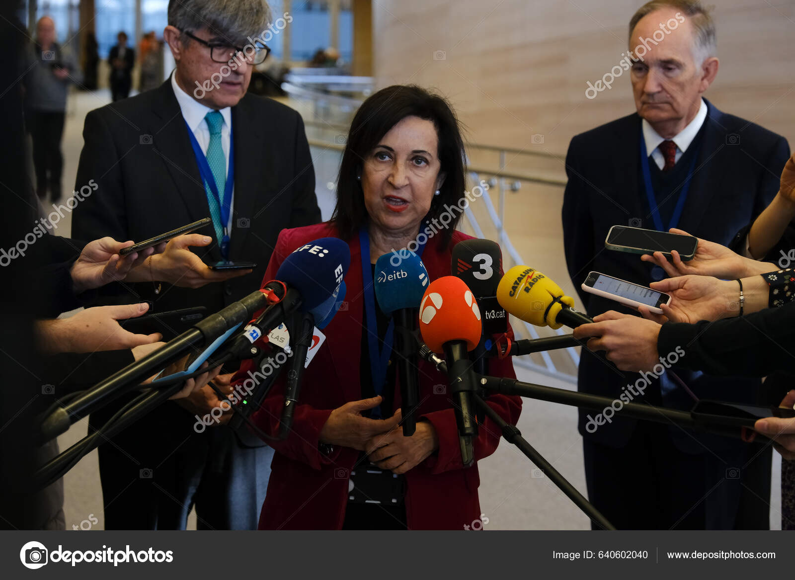 Margarita Robles Minister Defence Arrives Two Day Meeting Alliance's 