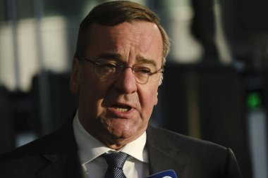 Boris Pistorius, Minister of Defence arrives for a two-day meeting of the alliance's Defence Ministers at the NATO headquarters in Brussels, Belgium on Feb. 14, 2023.