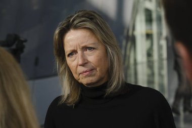 Kajsa Ollongren, Minister of Defence arrives for a two-day meeting of the alliance's Defence Ministers at the NATO headquarters in Brussels, Belgium on Feb. 14, 2023