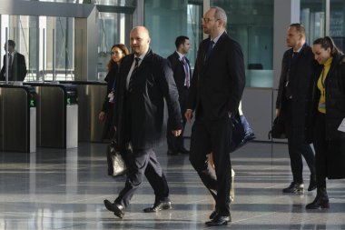 Jaroslav Nad, Minister of Defence arrives for a two-day meeting of the alliance's Defence Ministers at the NATO headquarters in Brussels, Belgium on Feb. 14, 2023. clipart